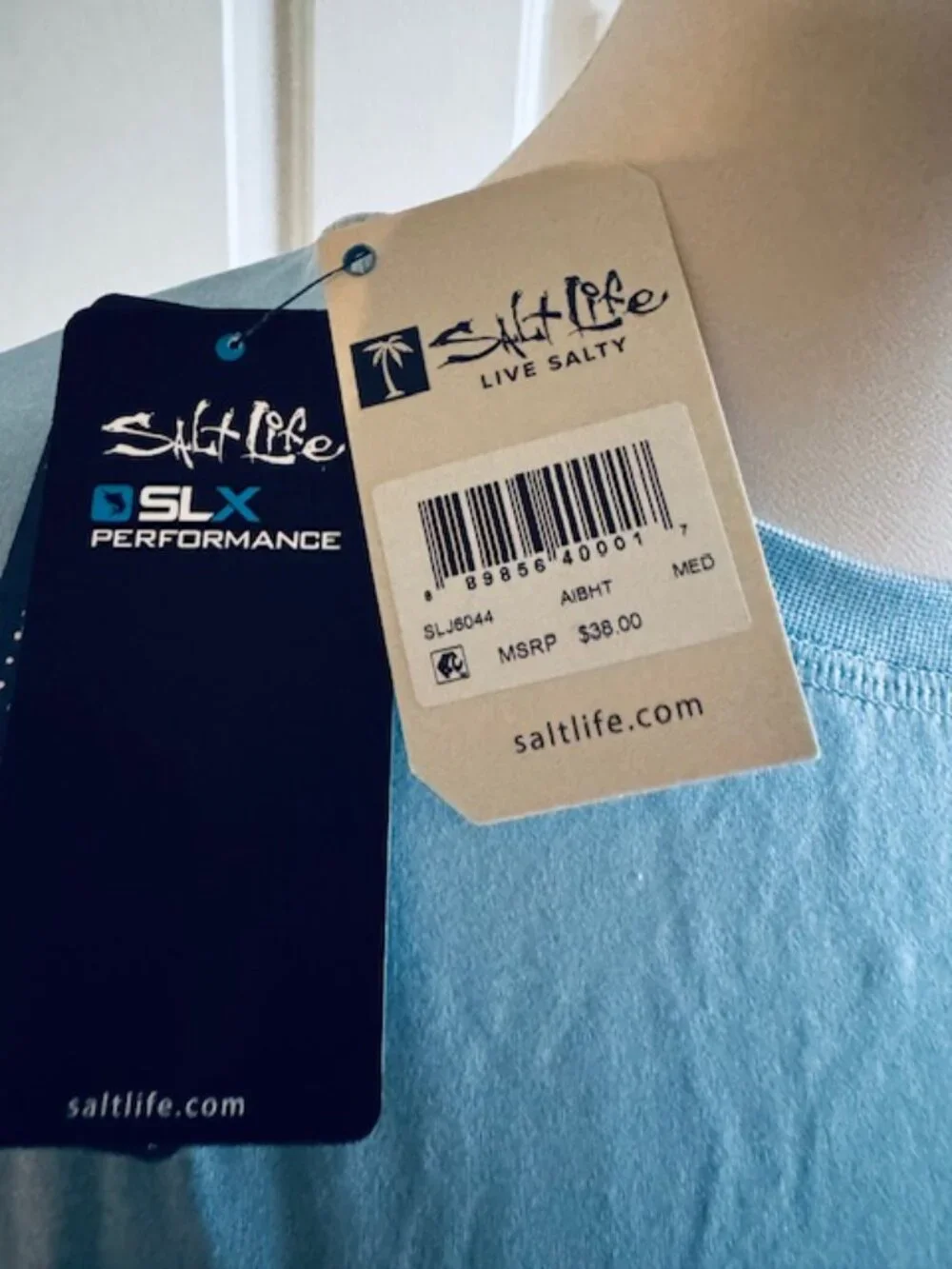 NWT Salt Life SLX UVapor Performance Swim Top • UV 30 • Blue Sz M - Picture 4 of 7
